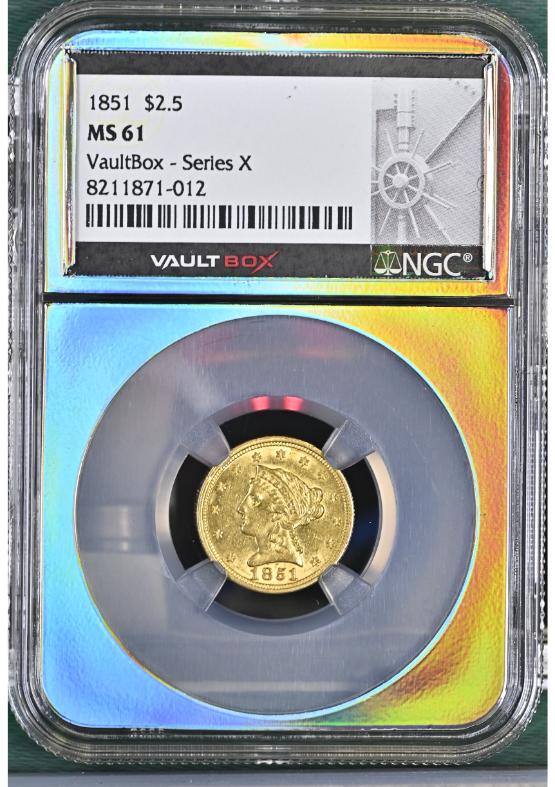 1851 G$2.5 NGC MS61 FRONT