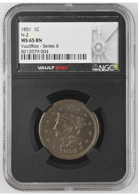 1851 1C N-2 NGC MS65BN FRONT
