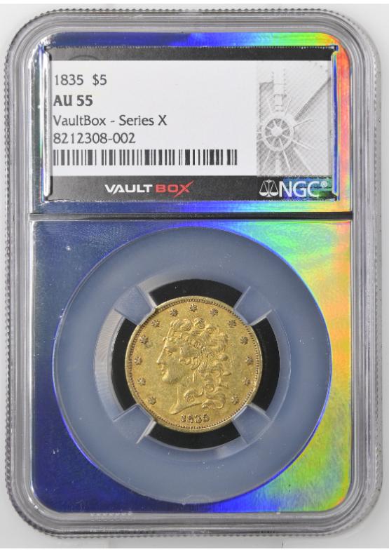 1835 G$5 NGC AU55 FRONT