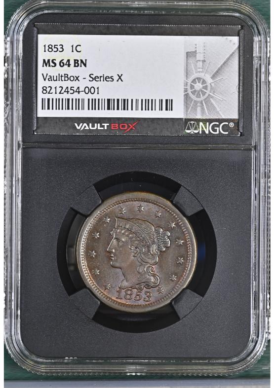 1853 1C NGC MS64BN FRONT