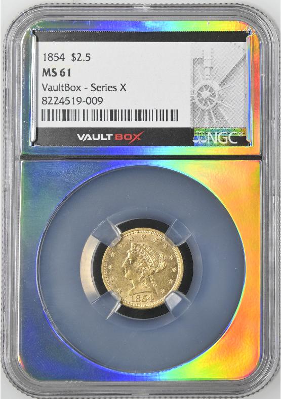 1854 G$2.5 NGC MS61 FRONT