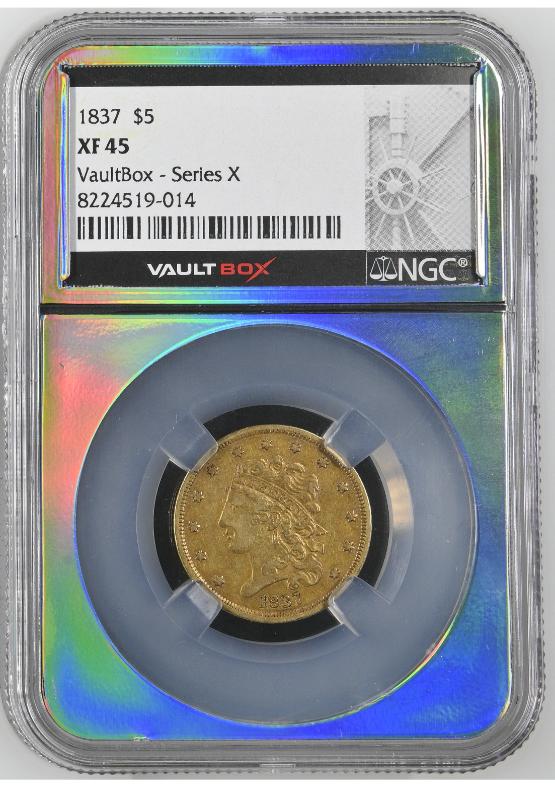 1837 G$5 NGC XF45 FRONT