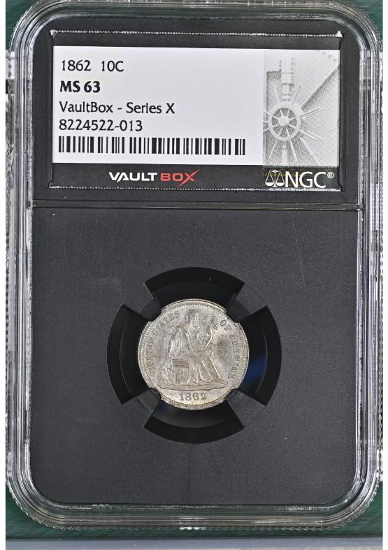 1862 10C NGC MS63 FRONT
