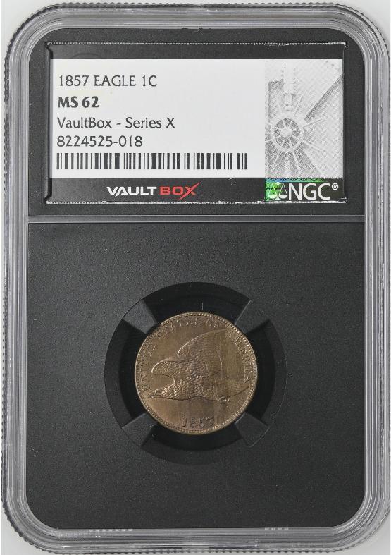 1857 EAGLE 1C NGC MS62 FRONT