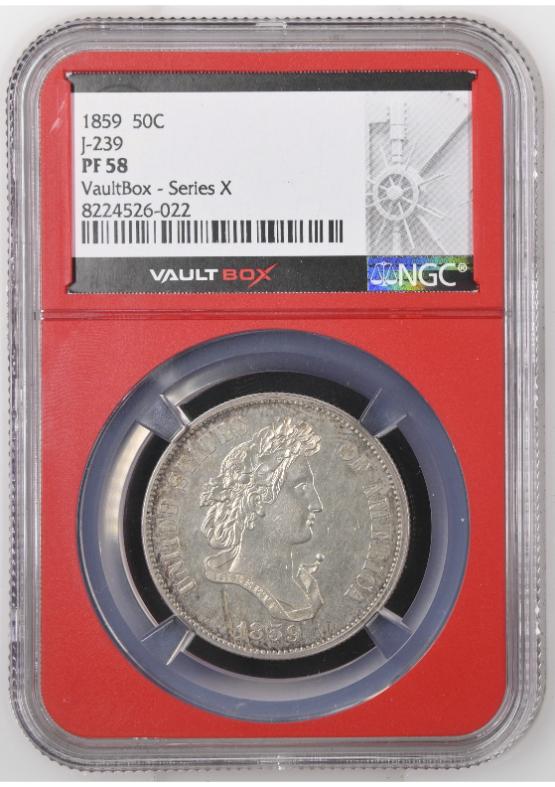 1859 50C J-239 NGC PR58 FRONT