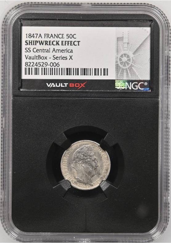 1847A FRANCE 50C NGC SHIPWRECKEFFECT FRONT