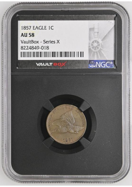 1857 EAGLE 1C NGC AU58 FRONT