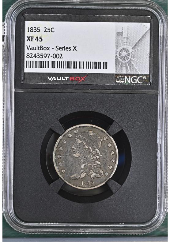 1835 25C NGC XF45 FRONT