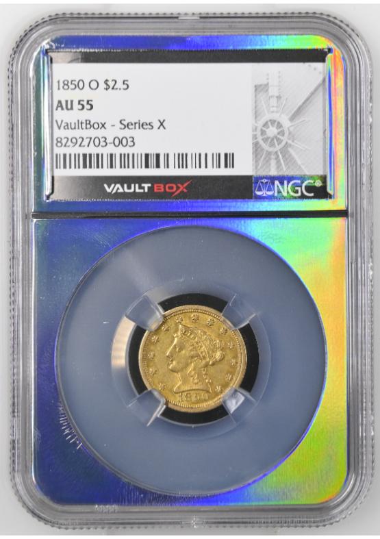 1850-O G$2.5 NGC AU55 FRONT