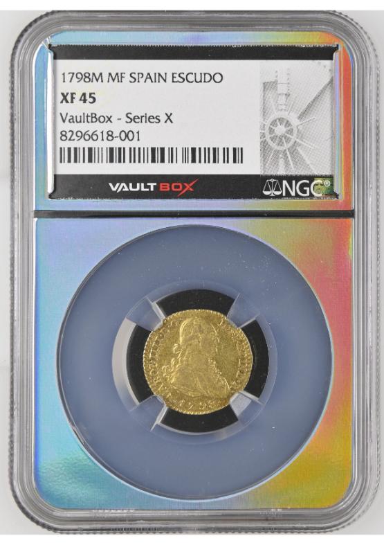 1798M MF SPAIN ESCUDO NGC XF45 FRONT