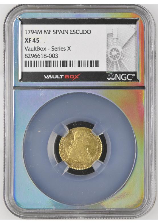 1794M MF SPAIN ESCUDO NGC XF45 FRONT