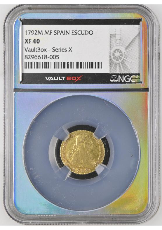 1792M MF SPAIN ESCUDO NGC XF40 FRONT