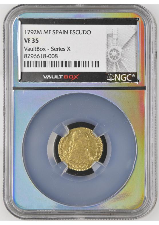 1792M MF SPAIN ESCUDO NGC VF35 FRONT