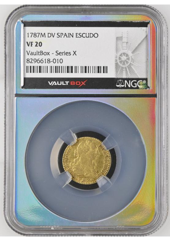 1787M DV SPAIN ESCUDO NGC VF20 FRONT