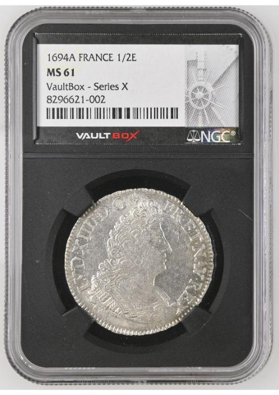 1694A FRANCE 1/2E NGC MS61 FRONT