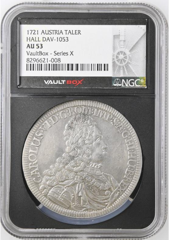 1721 AUSTRIA TALER HALL DAV-1053 NGC AU53 FRONT