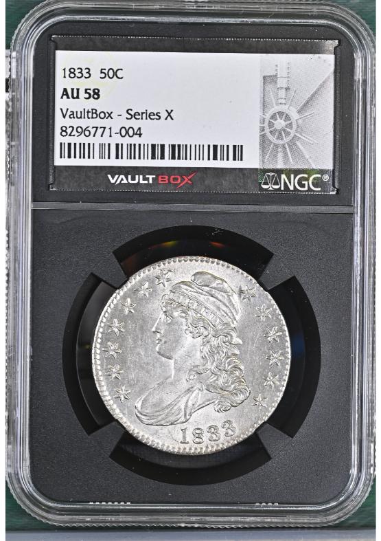 1833 50C NGC AU58 FRONT