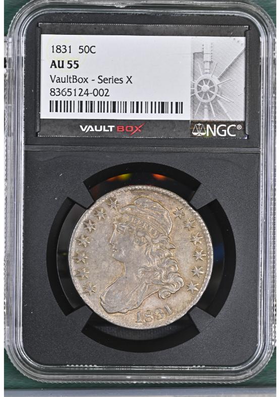 1831 50C NGC AU55 FRONT