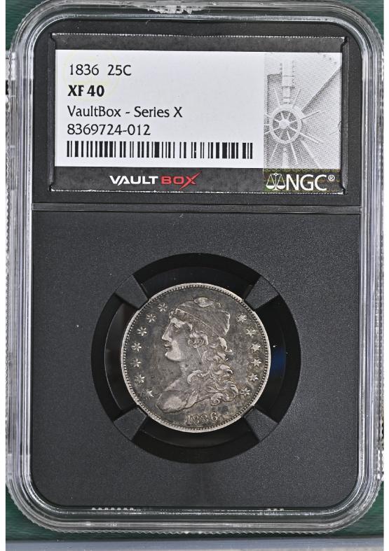 1836 25C NGC XF40 FRONT