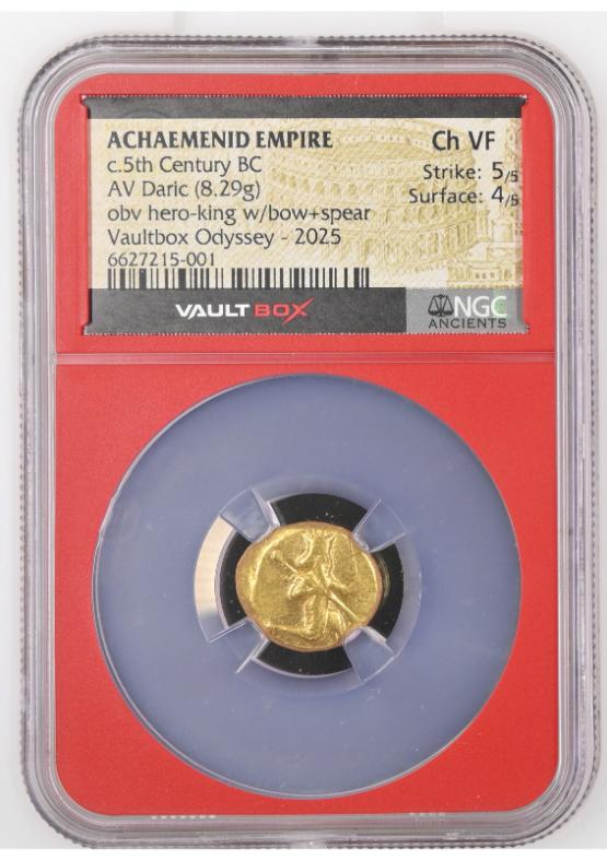 ACHAEMENID EMPIRE C.5TH CENTURY BC AV DARIC CH VF STRIKE: 5/5 SURFACE: 4/5  FRONT