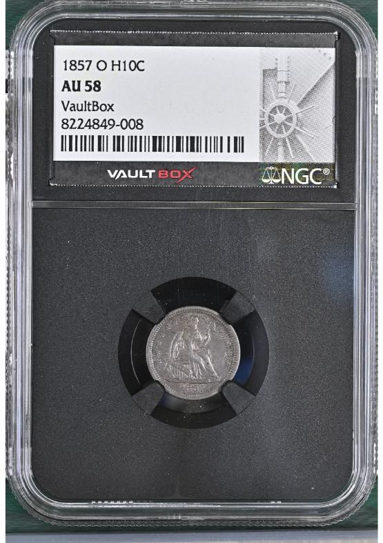 1857-O H10C NGC AU58 FRONT