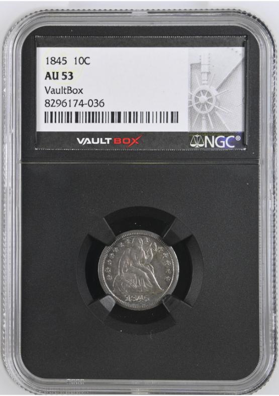 1845 10C NGC AU53 FRONT