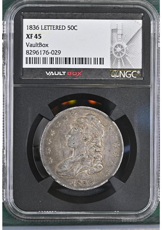 1836 LETTERED 50C NGC XF45 FRONT