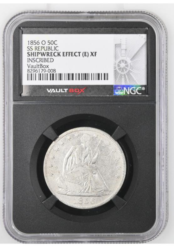 1856-O 50C SS REPUBLIC NGC SHIPWRECK EFFECT (E) XF FRONT