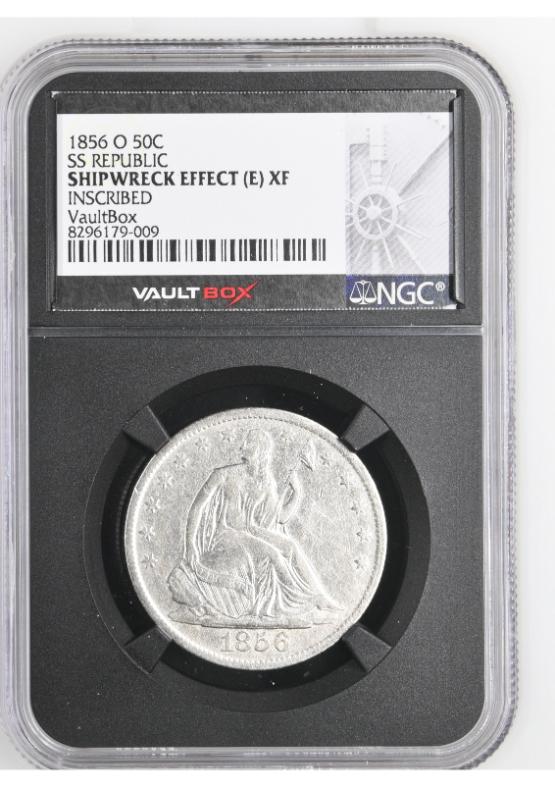 1856-O 50C SS REPUBLIC NGC SHIPWRECK EFFECT (E) XF FRONT