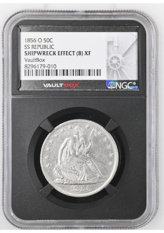 1856-O 50C SS REPUBLIC NGC SHIPWRECK EFFECT (E) XF FRONT
