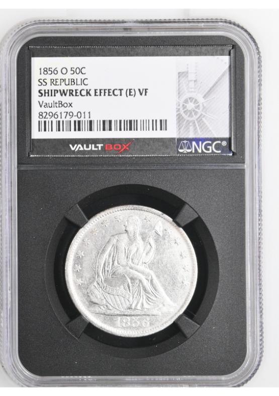 1856-O 50C SS REPUBLIC NGC SHIPWRECK EFFECT (E) VF FRONT