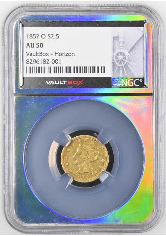 1852-O G$2.5 NGC AU50 FRONT