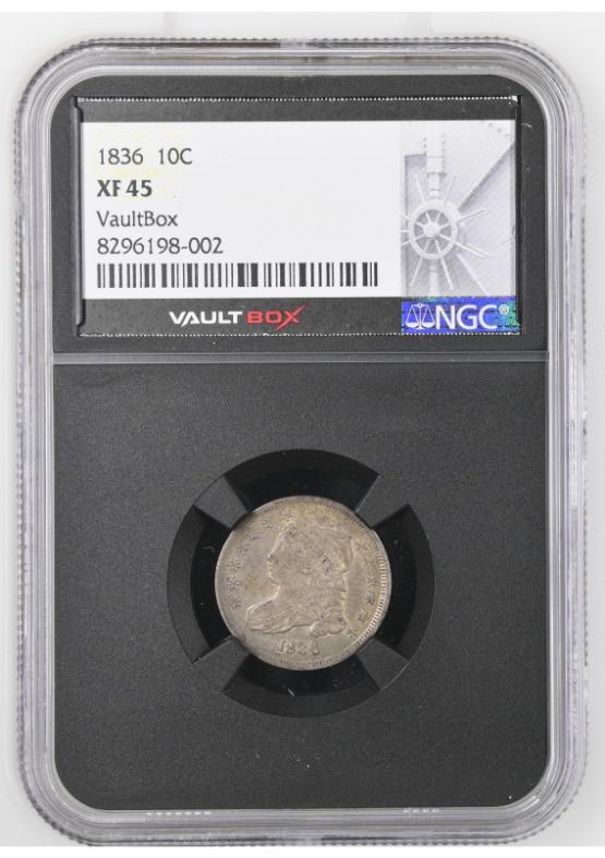 1836 10C NGC XF45 FRONT
