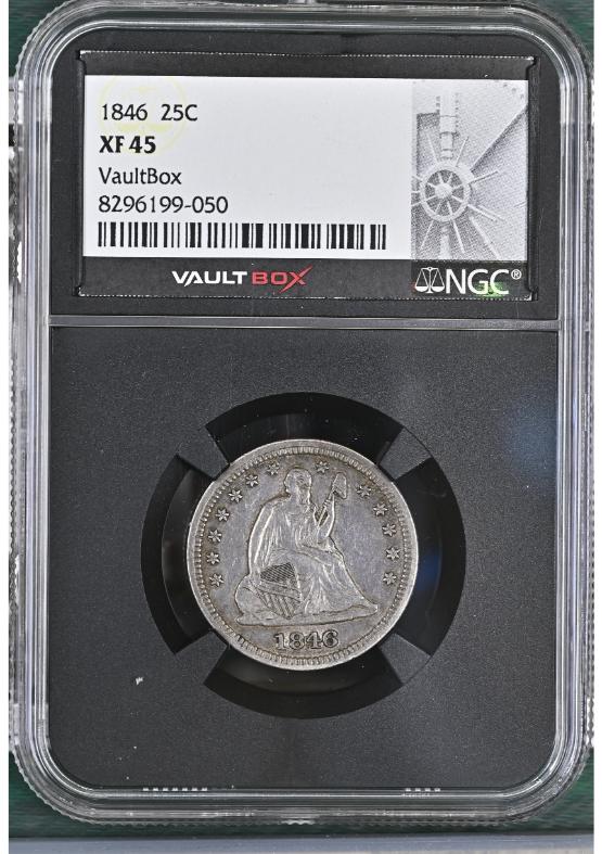 1846 25C NGC XF45 FRONT