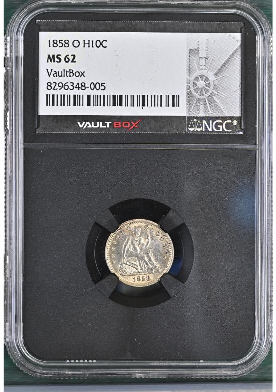 1858-O H10C NGC MS62 FRONT