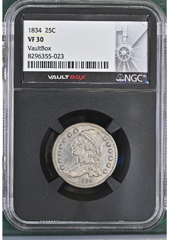 1834 25C NGC VF30 FRONT