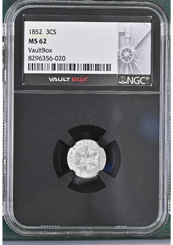 1852 3CS NGC MS62 FRONT
