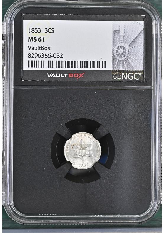 1853 3CS NGC MS61 FRONT