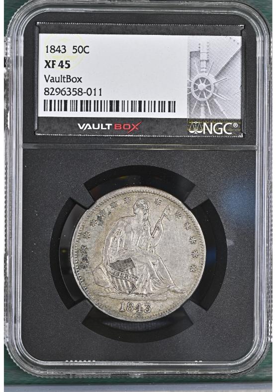 1843 50C NGC XF45 FRONT