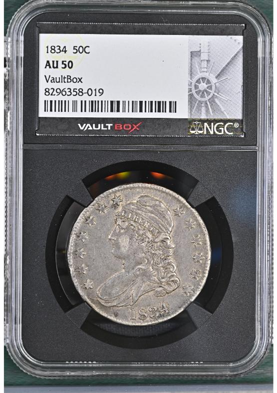 1834 50C NGC AU50 FRONT