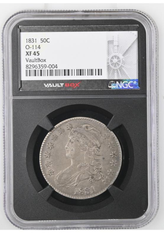 1831 50C O-114 NGC XF45 FRONT