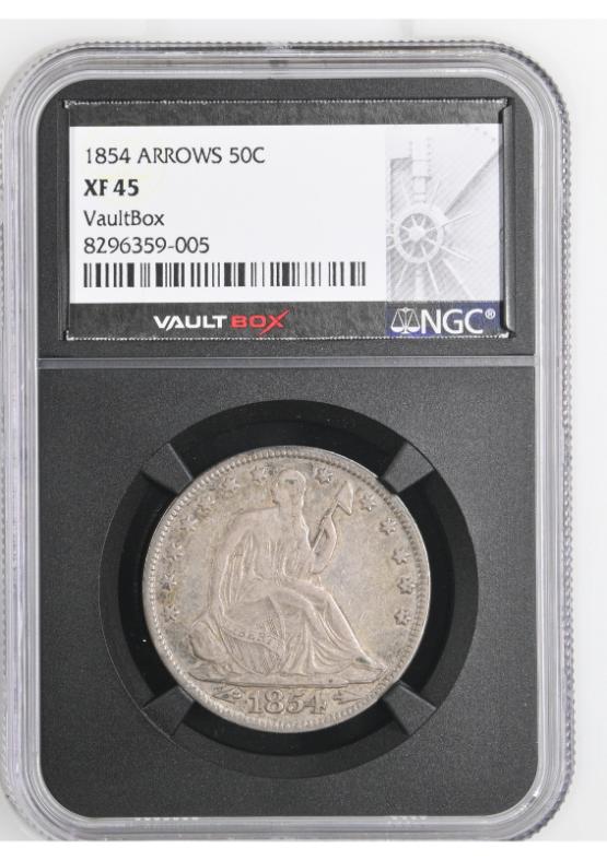 1854 ARROWS 50C NGC XF45 FRONT