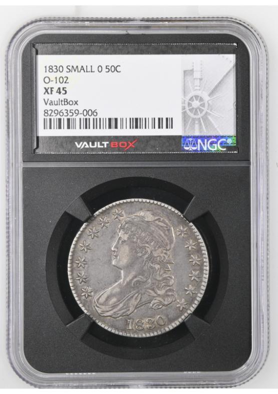 1830 SMALL 0 50C O-102 NGC XF45 FRONT