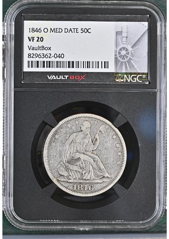 1846-O MED DATE 50C NGC VF20 FRONT