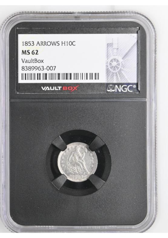 1853 ARROWS H10C NGC MS62 FRONT