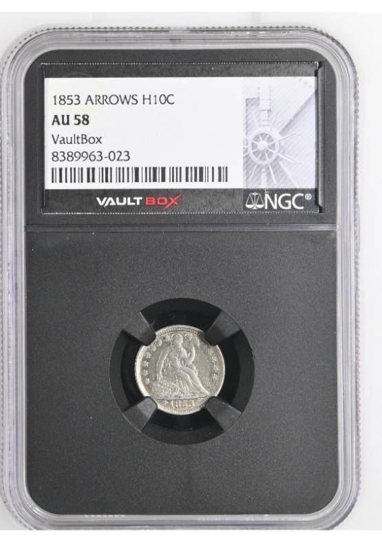 1853 ARROWS H10C NGC AU58 FRONT