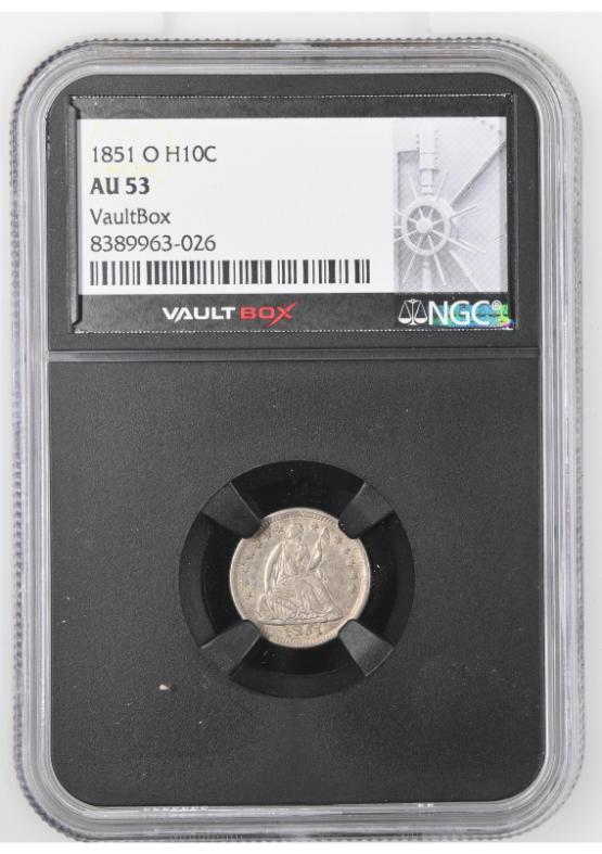 1851-O H10C NGC AU53 FRONT
