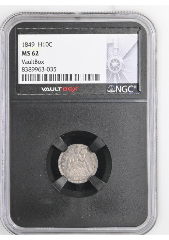 1849 H10C NGC MS62 FRONT