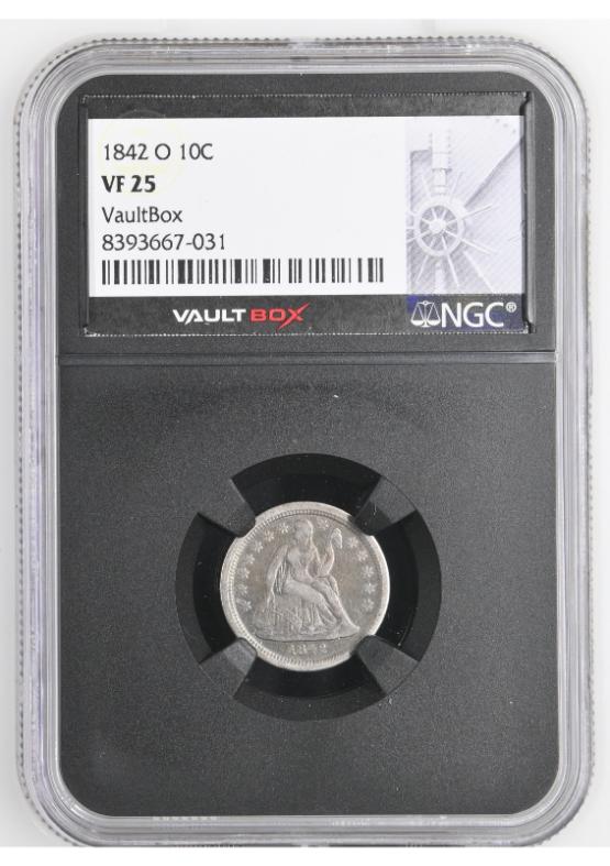 1842-O 10C NGC VF25 FRONT
