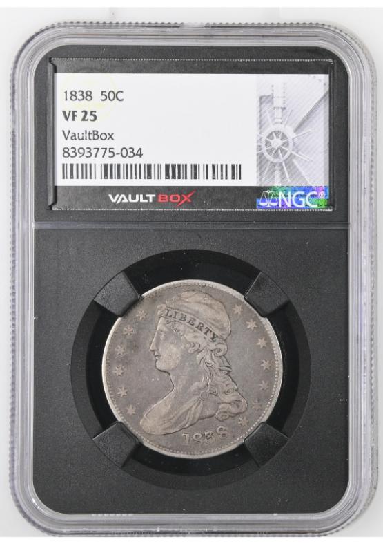 1838 50C NGC VF25 FRONT